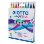 Marcadores Turbo Soft Brush Giotto 10 Colores