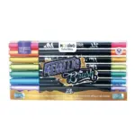 Set 8 Marcadores Brush Doble Punta Metalizados Mooving 3031308