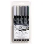 Marcadores Lyra Aqua Brush Duo Grey Tones 6 Colores