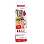 Set 5 Marcadores Textiles Edding E-4600/5 Col. Calidos