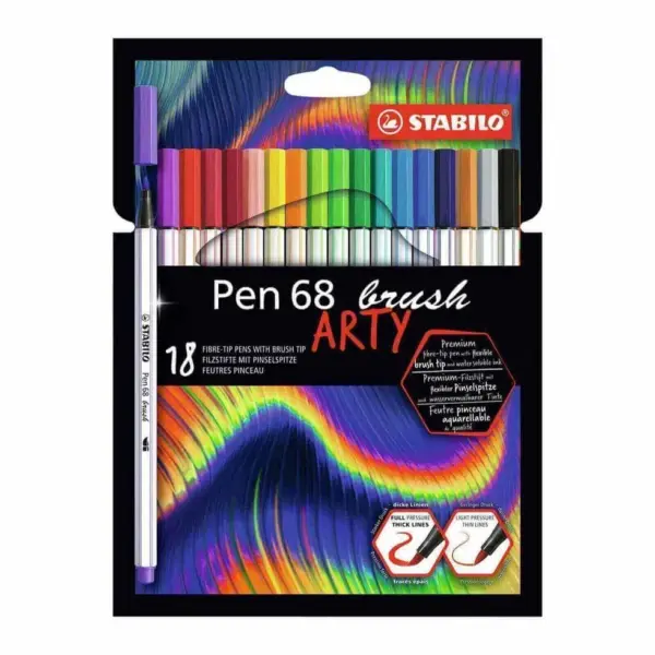 Set 18 Pen 68 Brush Arty Stabilo 376890