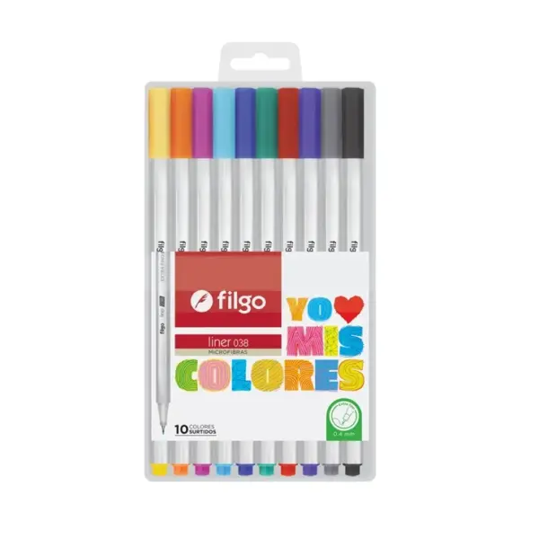 Set 10 Tiralineas Liner 038 Filgo 0.4mm. L38-E10-SUR