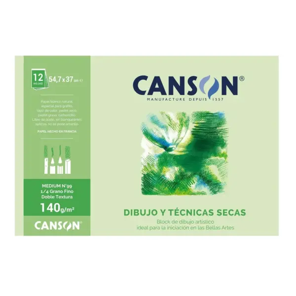 Block Dibujo Canson Medium 99 1/4 ( 54,7 X 37 ) 140gr. 12hjs.