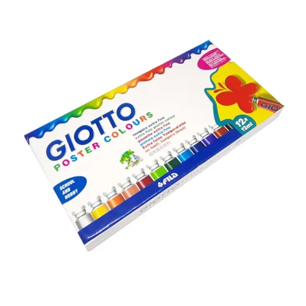 Tempera 12 Col. Giotto Tubo 12ml 58005