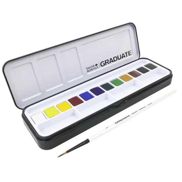 Set Acuarelas Graduate Daler Rowney 12 Colores + Pincel