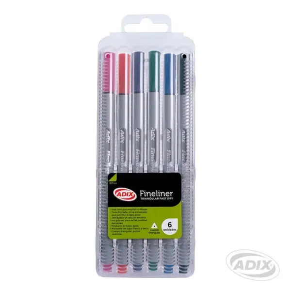 Set Fineliner Adix 6 Colores (026) A604026