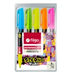 Set 5 Marcadores Perm. Fluo 040 Strong Filgo PM040-E5-FLU