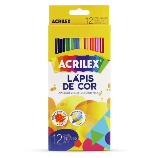 Lapices 12 Colores Hexagonales Acrilex