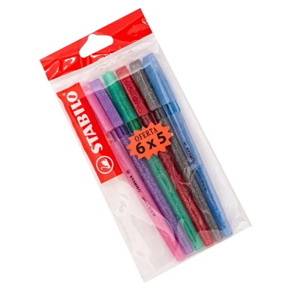 Set 6 Boligrafos Stabilo Galaxy 818 Colores Surtidos