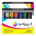 Set Starter 6 Acrilicos 22ml. System 3 Daler Rowney