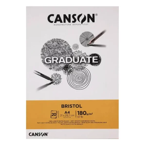 Pad Graduate Bristol A4 Canson 20 Hjs. 180g.