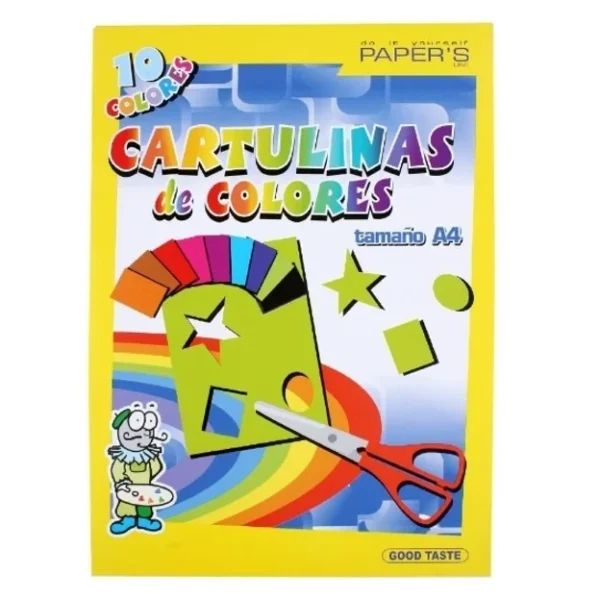 Block Cartulinas de Colores A4 10U. Good Taste