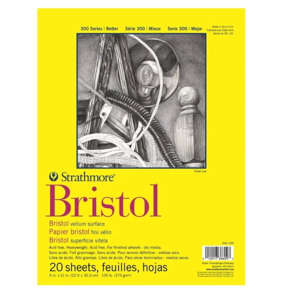 Pad Bristol Vellum Serie 300 Strathmore 22,9x30,5cm. 270g/m2 20 Hojas
