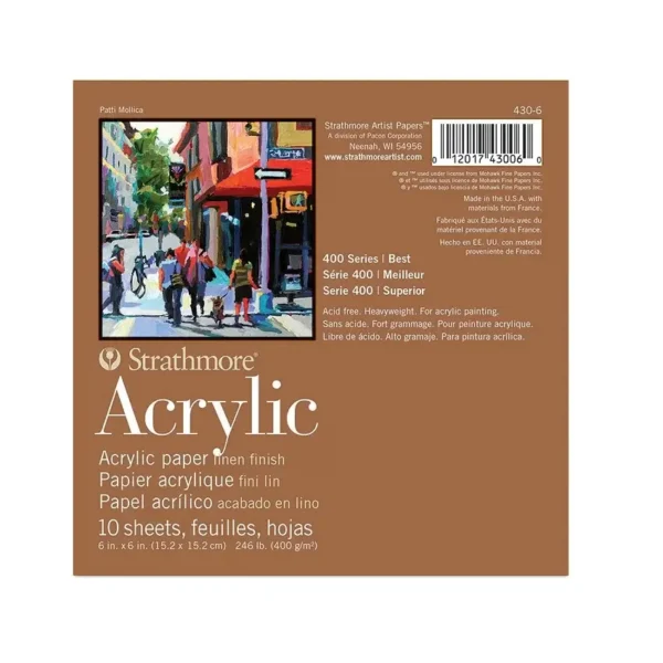 Pad Acrylic Serie 400 Strathmore 15,2x15,2cm. 400g/m2 10 Hojas
