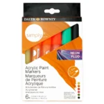 Set 6 Marcadores Acrilicos Daler Rowney Simply Colores Neon