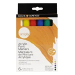 Set 6 Marcadores Acrilicos Daler Rowney Simply Colores Primarios