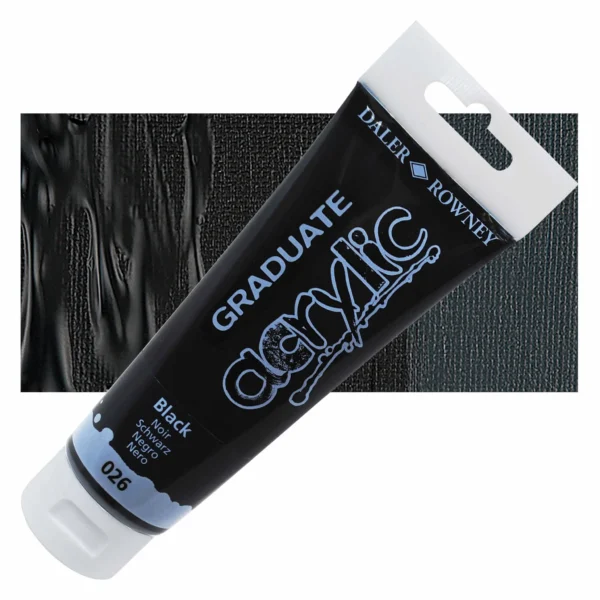 Tubo Acrilico Daler Rowney Graduate 120ml. Negro 026