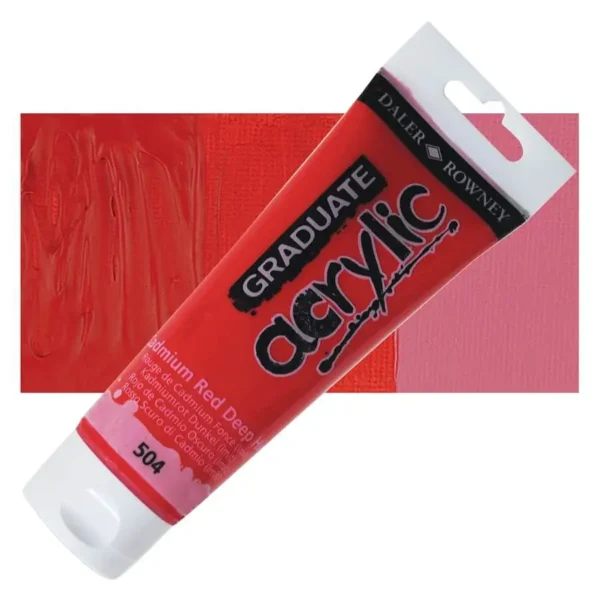 Tubo Acrilico Daler Rowney Graduate 120ml. Rojo Cadmio Oscuro 504