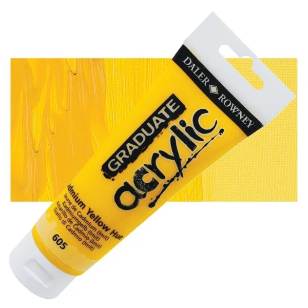 Tubo Acrilico Daler Rowney Graduate 120ml. Amarillo Cadmio 605