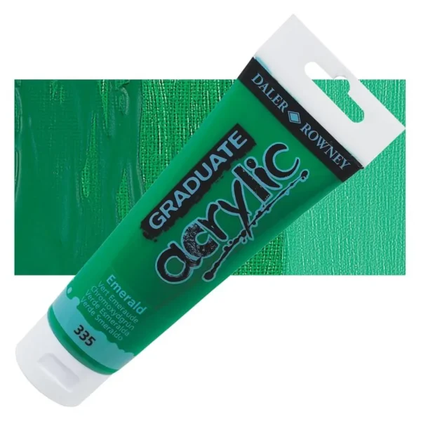 Tubo Acrilico Daler Rowney Graduate 120ml. Verde Esmeralda 335