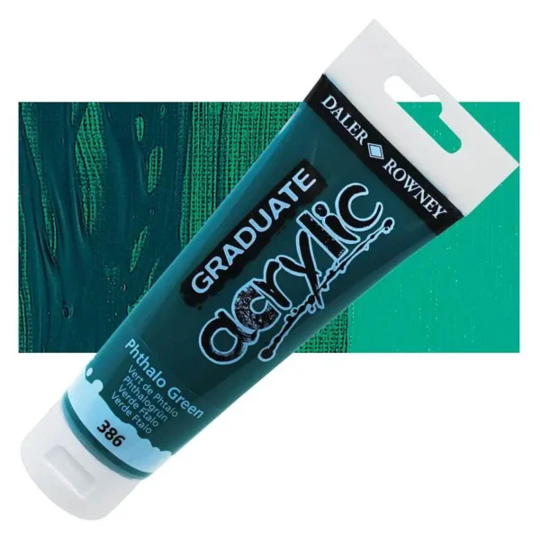 Tubo Acrilico Daler Rowney Graduate 120ml. Verde Ftalo 386