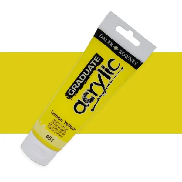 Tubo Acrilico Daler Rowney Graduate 120ml. Amarillo Limon 651