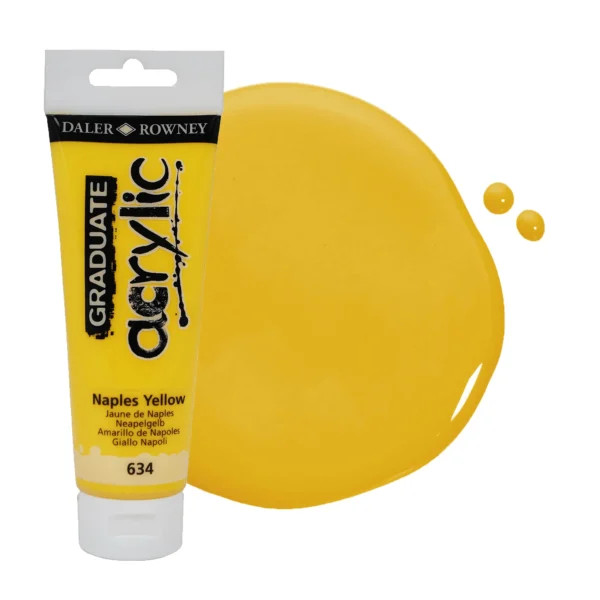 Tubo Acrilico Daler Rowney Graduate 120ml. Amarillo de Napoles 634