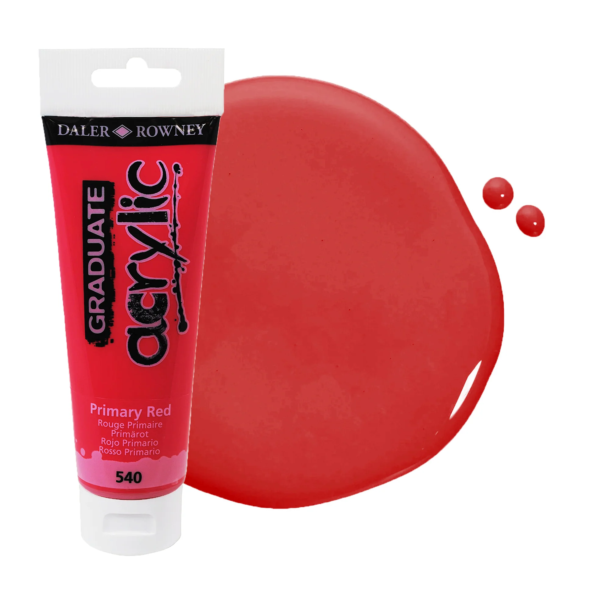 Daler_Rowney_Graduate_beginner_acrylic_paints_Primary_Red_1946x Tubo Acrilico Daler Rowney Graduate 120ml. Rojo Primario 540 - Image 1