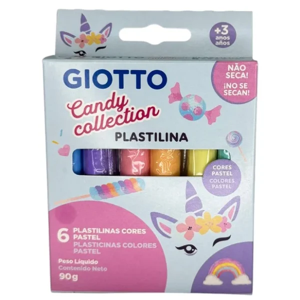 Plasticina Giotto 6 Colores Pasteles Candy Collection