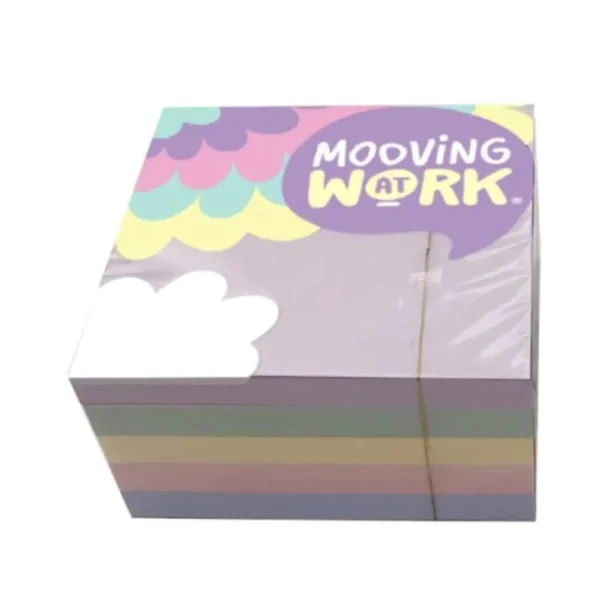 Cubo Notas Adhesivas Pastel 51x51mm 250hjs. Mooving
