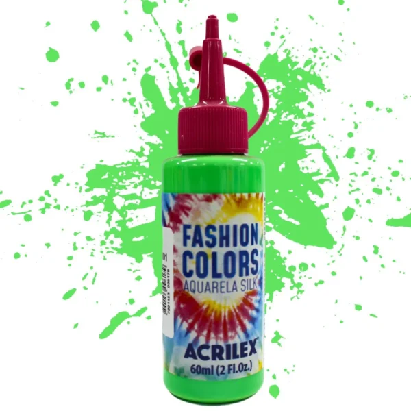 Pintura para Tela Fashion Colors Acuarela Silk Acrilex Verde 60ml.