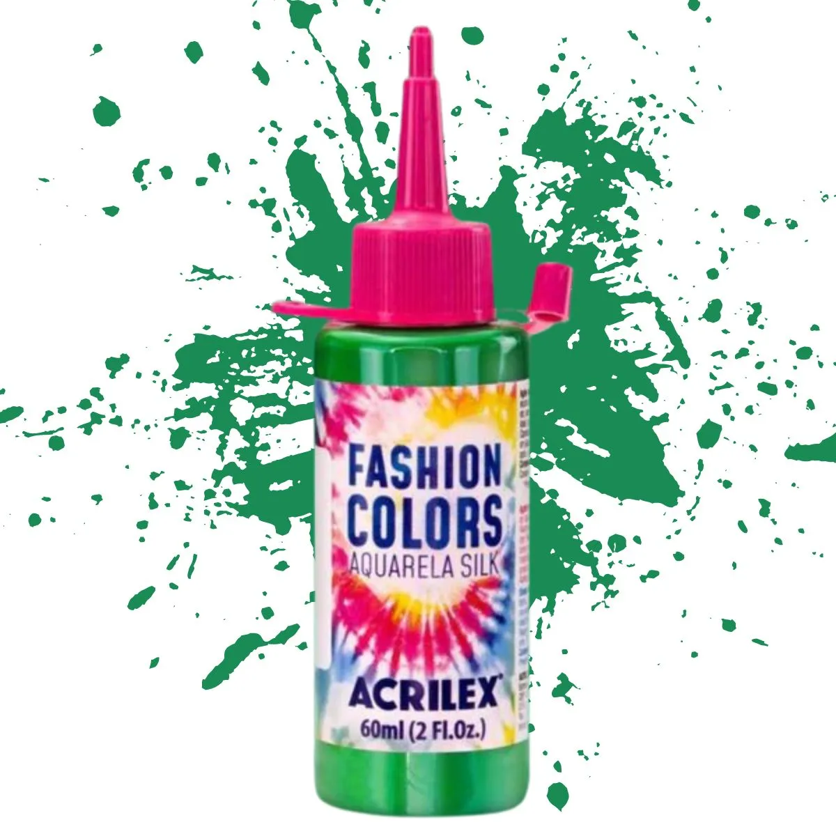 23059-t--aquarela-silk-60ml-558-verde-vivo-70607 Pintura para Tela Fashion Colors Acuarela Silk Acrilex Verde Vivo 60ml - Image 1
