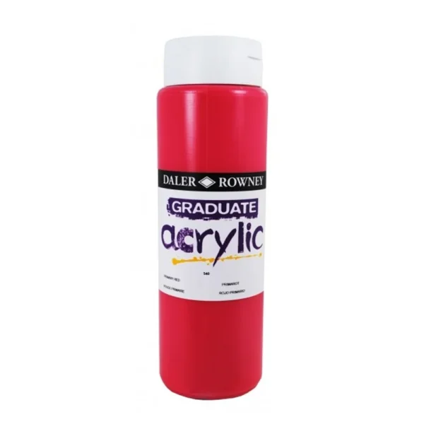 Frasco Acrilico Daler Rowney Graduate 500ml. Rojo Primario 540