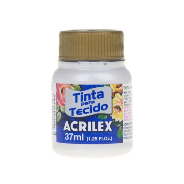 Pintura de Genero Metalizada Acrilex Blanco 37ml
