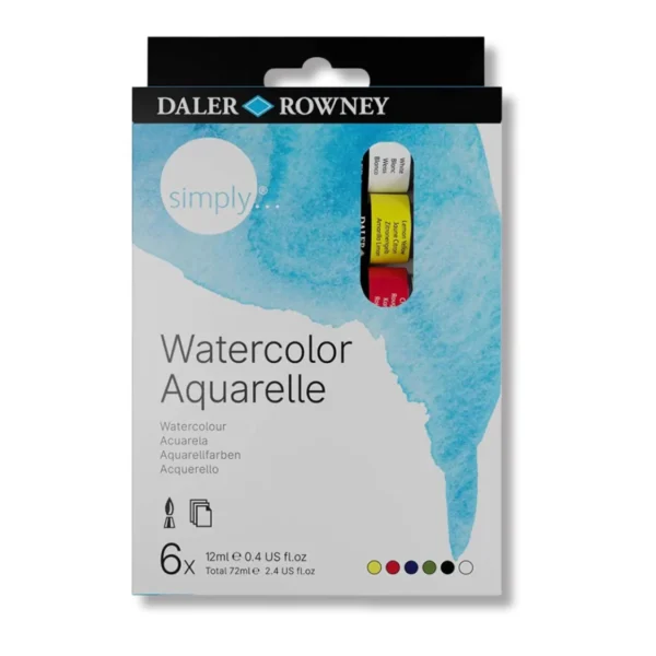 Set Acuarelas Simply 6 Colores 12ml Daler Rowney