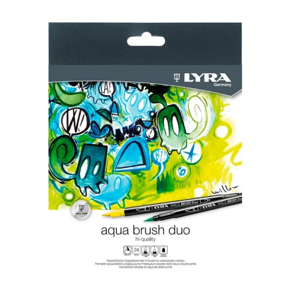 Marcadores Lyra Aqua Brush Duo 24 Colores