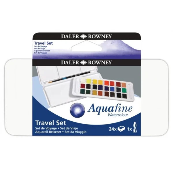 Set Acuarelas Aquafine Travel 24 Colores Caja Plastica Daler Rowney