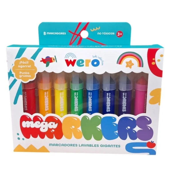Set 8 Marcadores Gigantes Wero Mega Markers