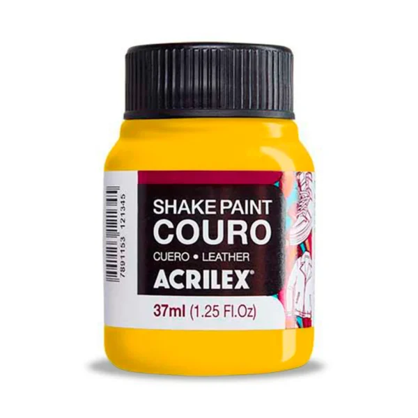 Frasco Pintura para Cuero Acrilex 37ml. Amarillo Dorado 505
