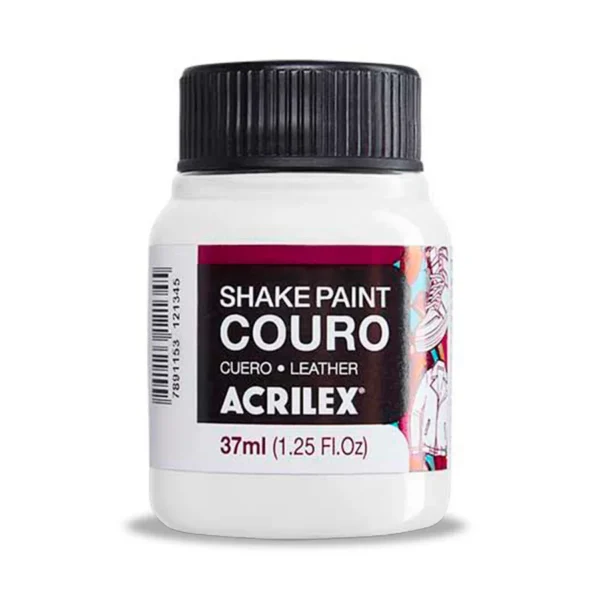 Frasco Pintura para Cuero Acrilex 37ml. Blanco 519