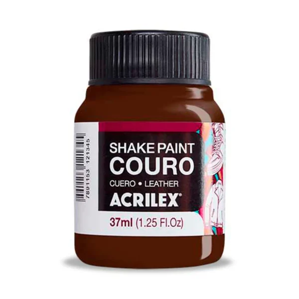 Frasco Pintura para Cuero Acrilex 37ml. Marron 531
