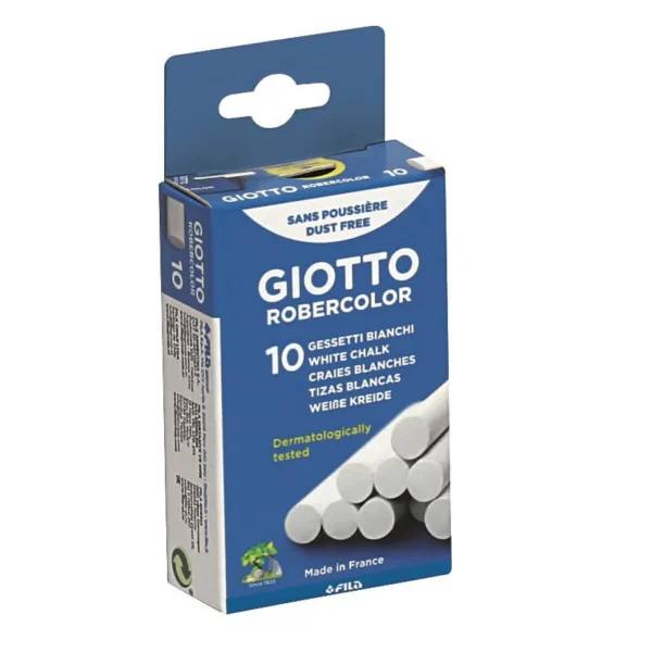 Caja Tiza Giotto Robercolor Blanca 10 Unidades