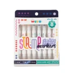 Set 8 Marcadores con Timbre Doble Punta Wero Stamp