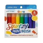 Set 6 Temperas con Punta Pincel Wero Squeezy Paint Brush