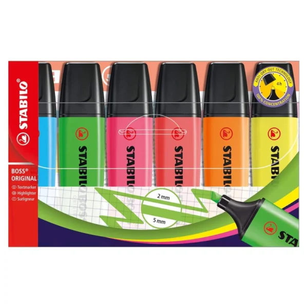 Set 6 Destacadores Stabilo Boss Fluor