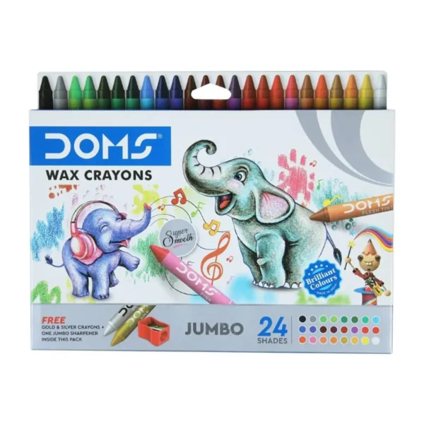 Set Crayones Jumbo 24 Colores + 2 Adicionales Doms