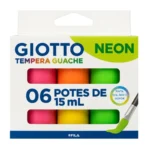 Tempera 6 Colores Neon Giotto 15ml.