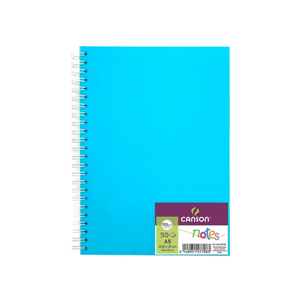 Cuaderno Canson Notes A5 14.8x21cm. 50 Hojas 120gr. Celeste
