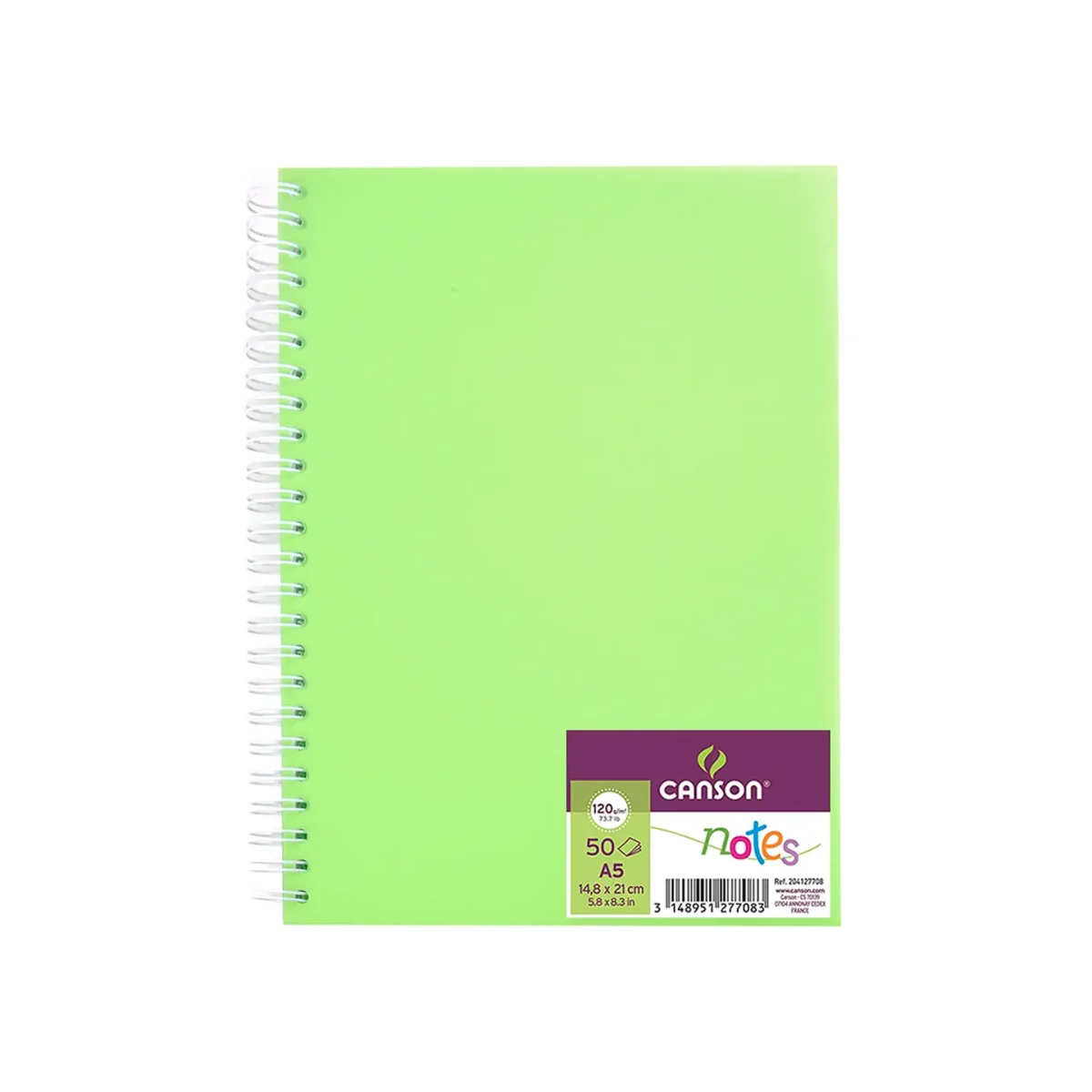 Cuaderno Canson Notes A5 14.8x21cm. 50 Hojas 120gr. Verde - Image 1