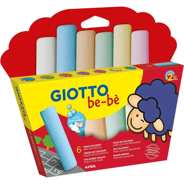 Set Tizas Jumbo Giotto Be-Be 6 Colores